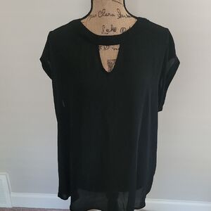 Papermoon Black Keyhole Blouse